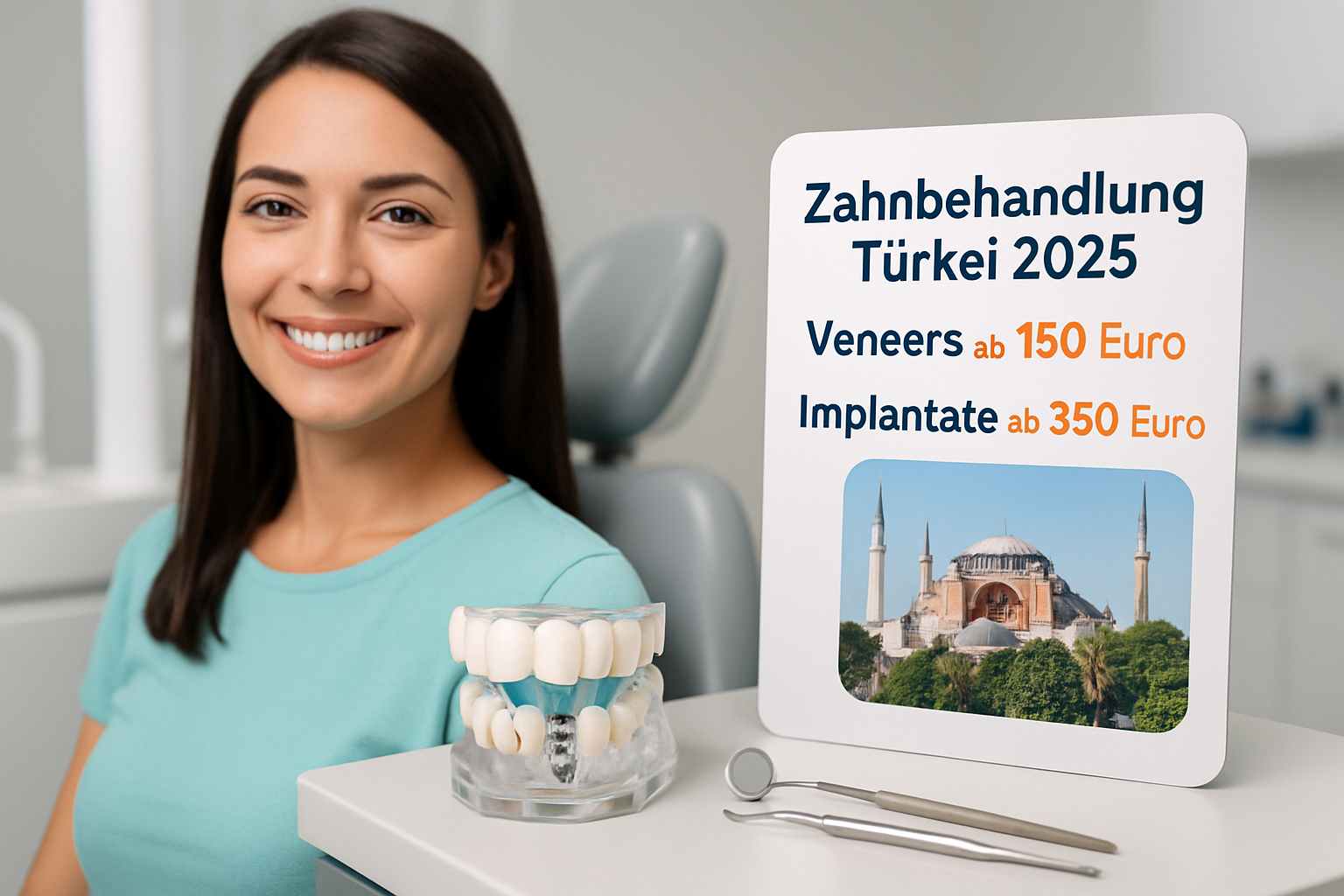 Moderne Zahnbehandlung in der Türkei - Veneers und Implantate